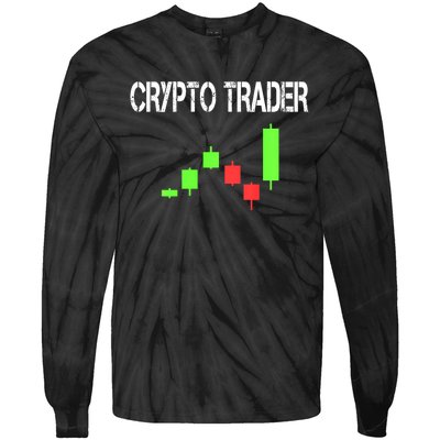 Daytrading Crypto Currency Candlestick For Traders Tie-Dye Long Sleeve Shirt