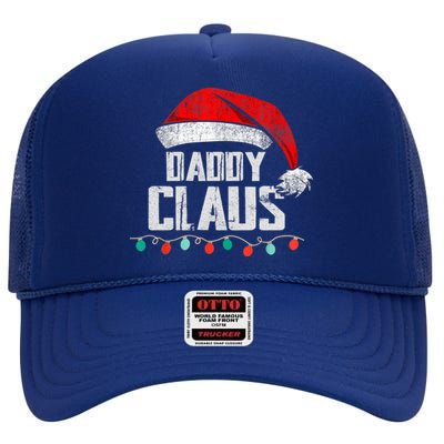 Daddy Claus Christmas Pajama Family Matching Xmas Light Cool Gift High Crown Mesh Back Trucker Hat