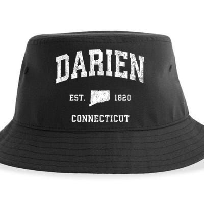 Darien Connecticut Ct Vintage Athletic Sports Sustainable Bucket Hat
