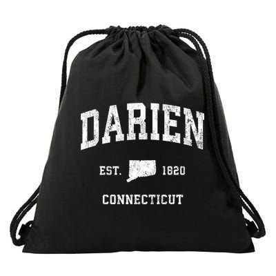 Darien Connecticut Ct Vintage Athletic Sports Drawstring Bag