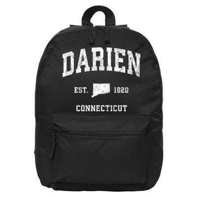 Darien Connecticut Ct Vintage Athletic Sports 16 in Basic Backpack