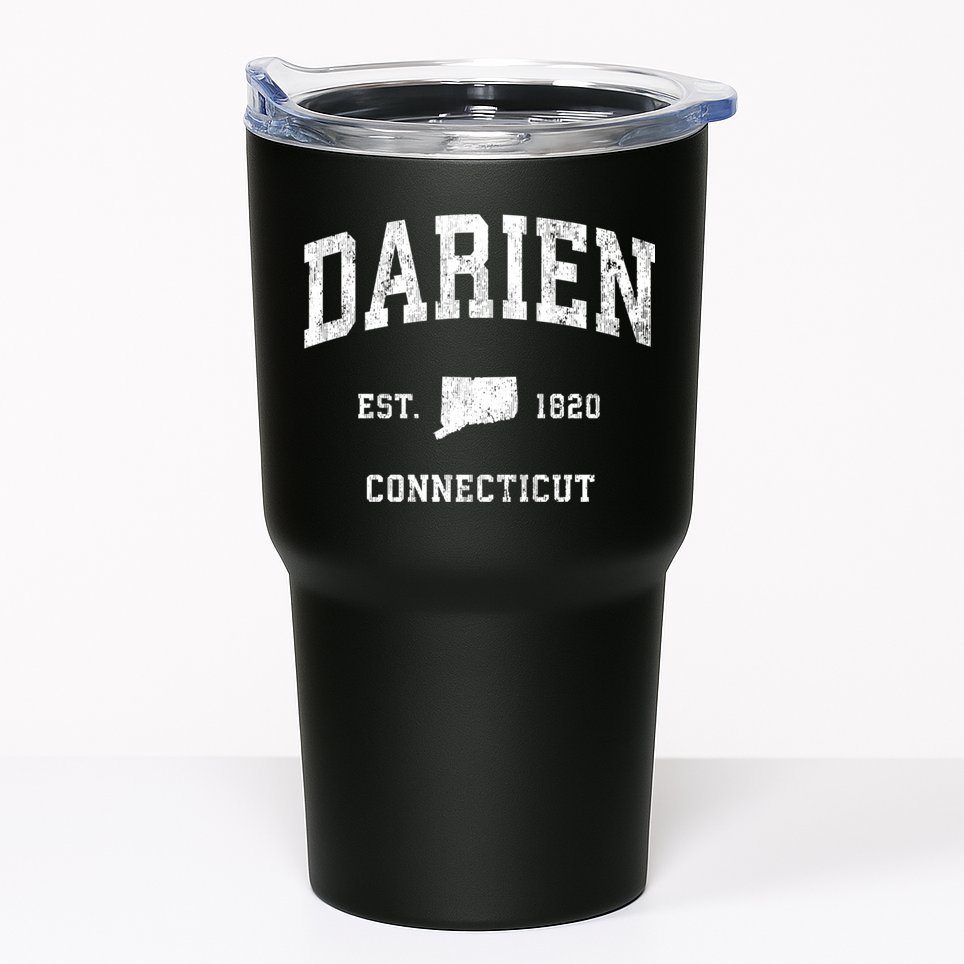 Darien Connecticut Ct Vintage Athletic Sports Tumbler