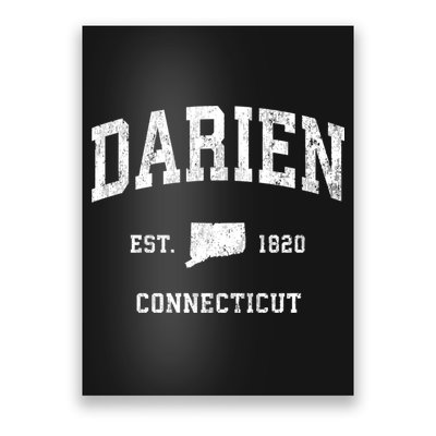 Darien Connecticut Ct Vintage Athletic Sports Poster