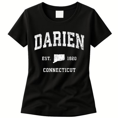 Darien Connecticut Ct Vintage Athletic Sports Womens T-Shirt