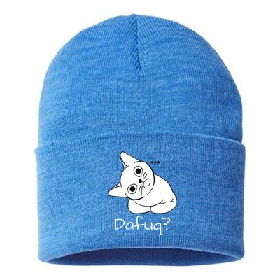 Dafuq Confused Cat Sustainable Knit Beanie