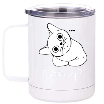 Dafuq Confused Cat 12 oz Stainless Steel Tumbler Cup