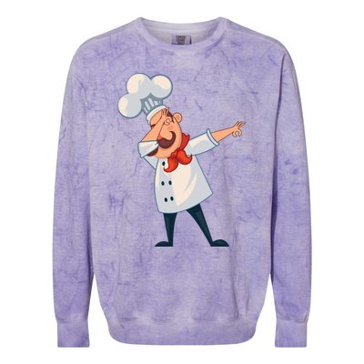 Dabbing Chef Comic Artwork For A Chef Gift Colorblast Crewneck Sweatshirt