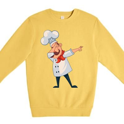 Dabbing Chef Comic Artwork For A Chef Gift Premium Crewneck Sweatshirt