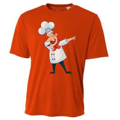 Dabbing Chef Comic Artwork For A Chef Gift Cooling Performance Crew T-Shirt