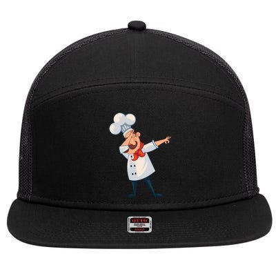 Dabbing Chef Comic Artwork For A Chef Gift 7 Panel Mesh Trucker Snapback Hat