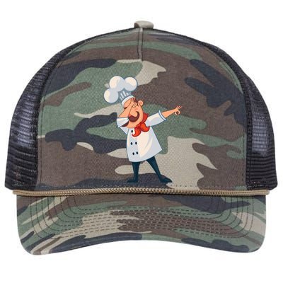 Dabbing Chef Comic Artwork For A Chef Gift Retro Rope Trucker Hat Cap