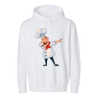 Dabbing Chef Comic Artwork For A Chef Gift Garment-Dyed Fleece Hoodie