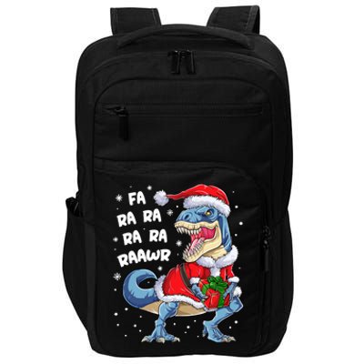 Dinosaur Christmas Cool Gift Fa Ra Ra Rawr T Rex Santa Gift Impact Tech Backpack