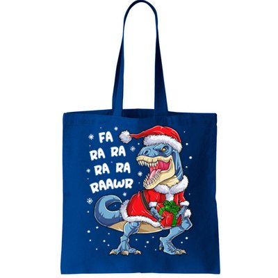 Dinosaur Christmas Cool Gift Fa Ra Ra Rawr T Rex Santa Gift Tote Bag