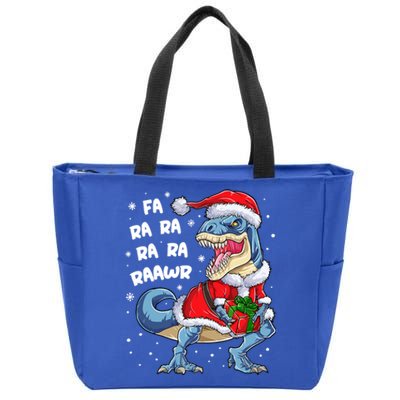 Dinosaur Christmas Cool Gift Fa Ra Ra Rawr T Rex Santa Gift Zip Tote Bag