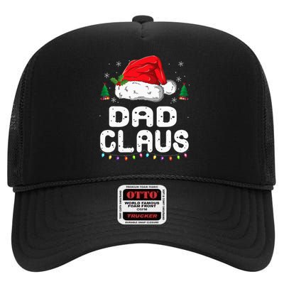 Dad Claus Christmas Pajama Family Matching Xmas High Crown Mesh Back Trucker Hat