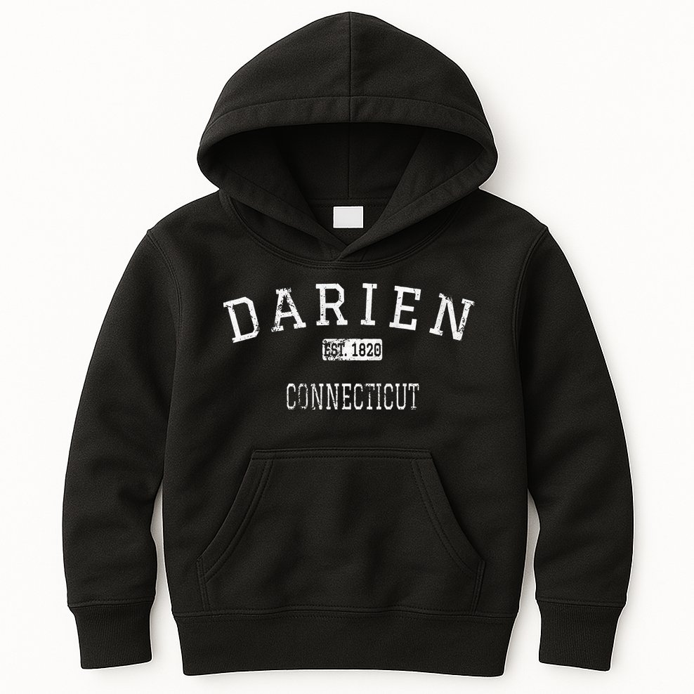 Darien Connecticut Ct Vintage Kids Hoodie