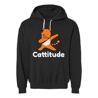 Dabbing Cat Cattitude Funny Attitude Dance Garment-Dyed Fleece Hoodie