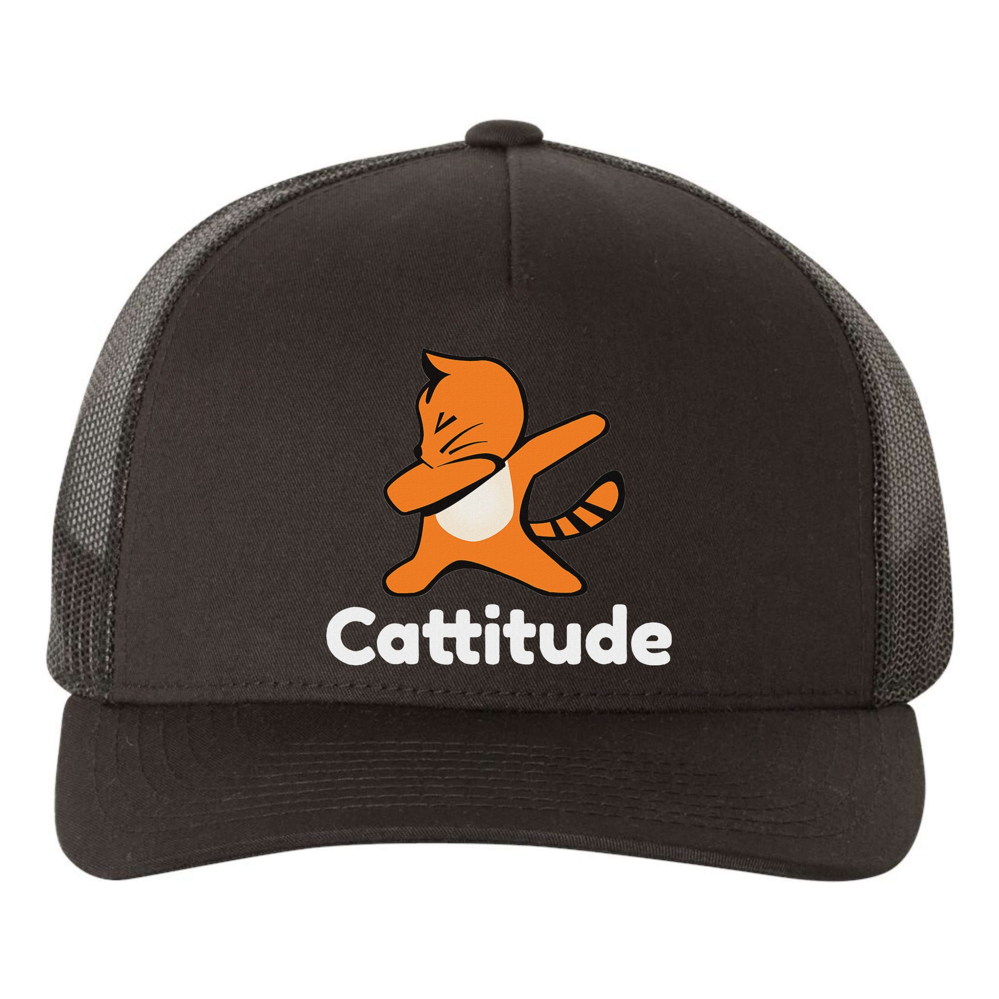 Dabbing Cat Cattitude Funny Attitude Dance Yupoong Adult 5-Panel Trucker Hat