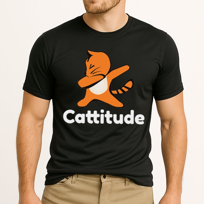 Dabbing Cat Cattitude Funny Attitude Dance Performance Shirt