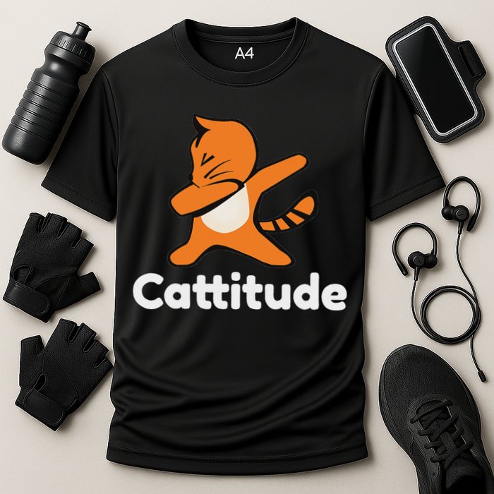 Dabbing Cat Cattitude Funny Attitude Dance Performance Shirt