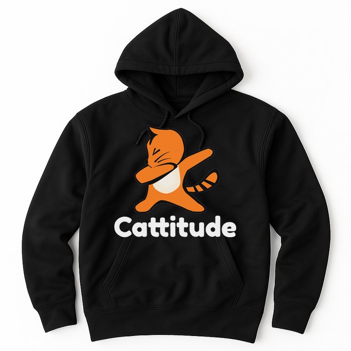 Dabbing Cat Cattitude Funny Attitude Dance Hoodie