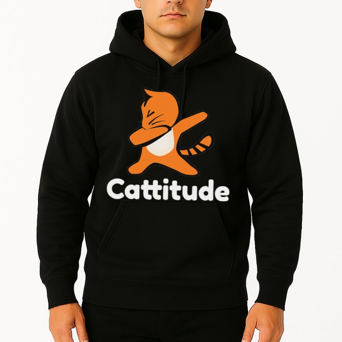 Dabbing Cat Cattitude Funny Attitude Dance Hoodie