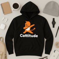 Dabbing Cat Cattitude Funny Attitude Dance Hoodie