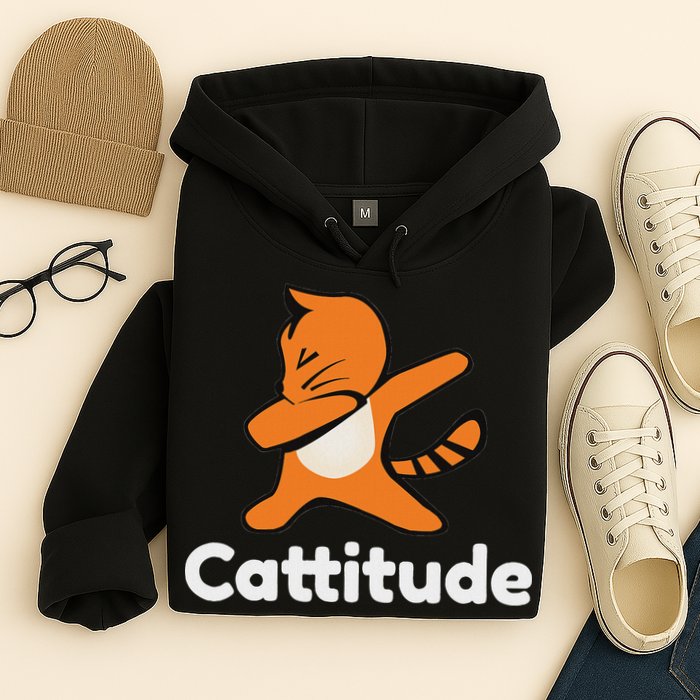 Dabbing Cat Cattitude Funny Attitude Dance Hoodie
