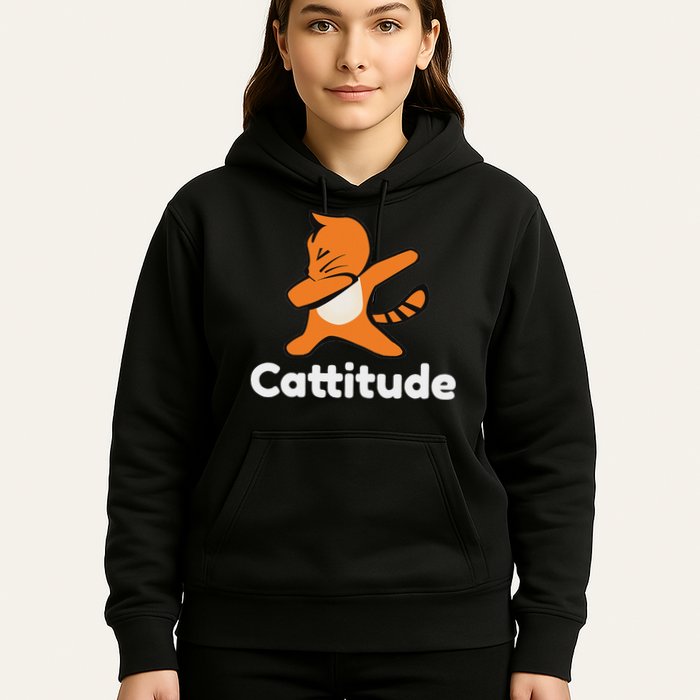 Dabbing Cat Cattitude Funny Attitude Dance Hoodie