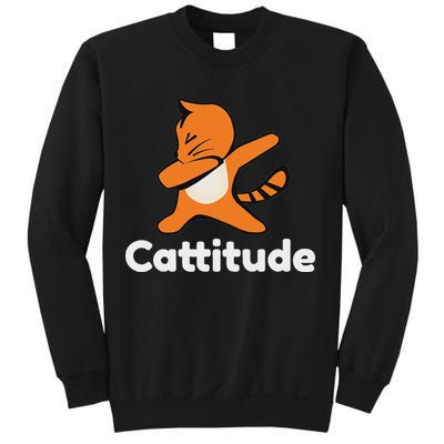 Dabbing Cat Cattitude Funny Attitude Dance Sweatshirt