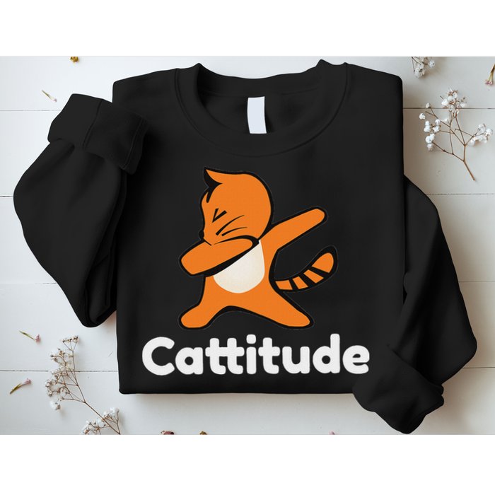 Dabbing Cat Cattitude Funny Attitude Dance Sweatshirt