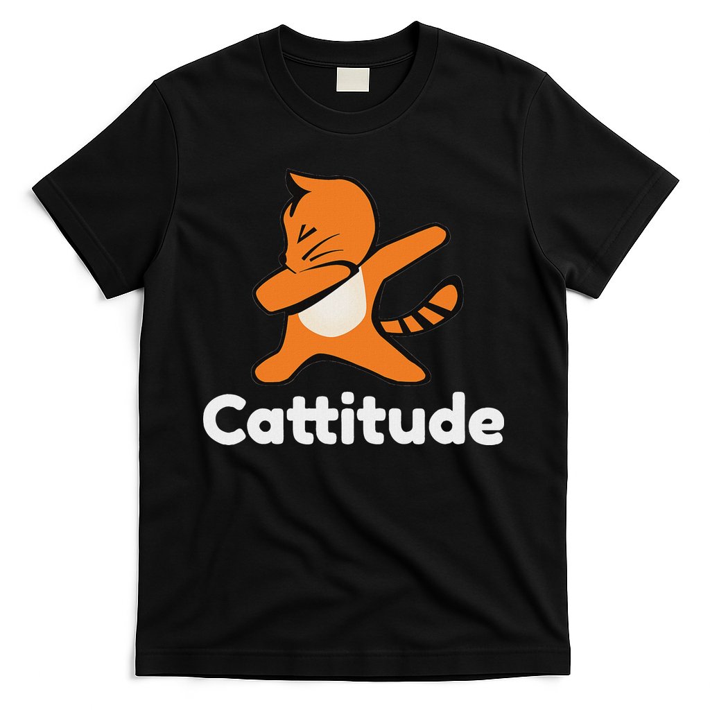 Dabbing Cat Cattitude Funny Attitude Dance T-Shirt