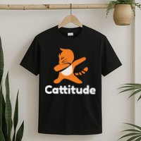 Dabbing Cat Cattitude Funny Attitude Dance T-Shirt