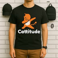 Dabbing Cat Cattitude Funny Attitude Dance T-Shirt