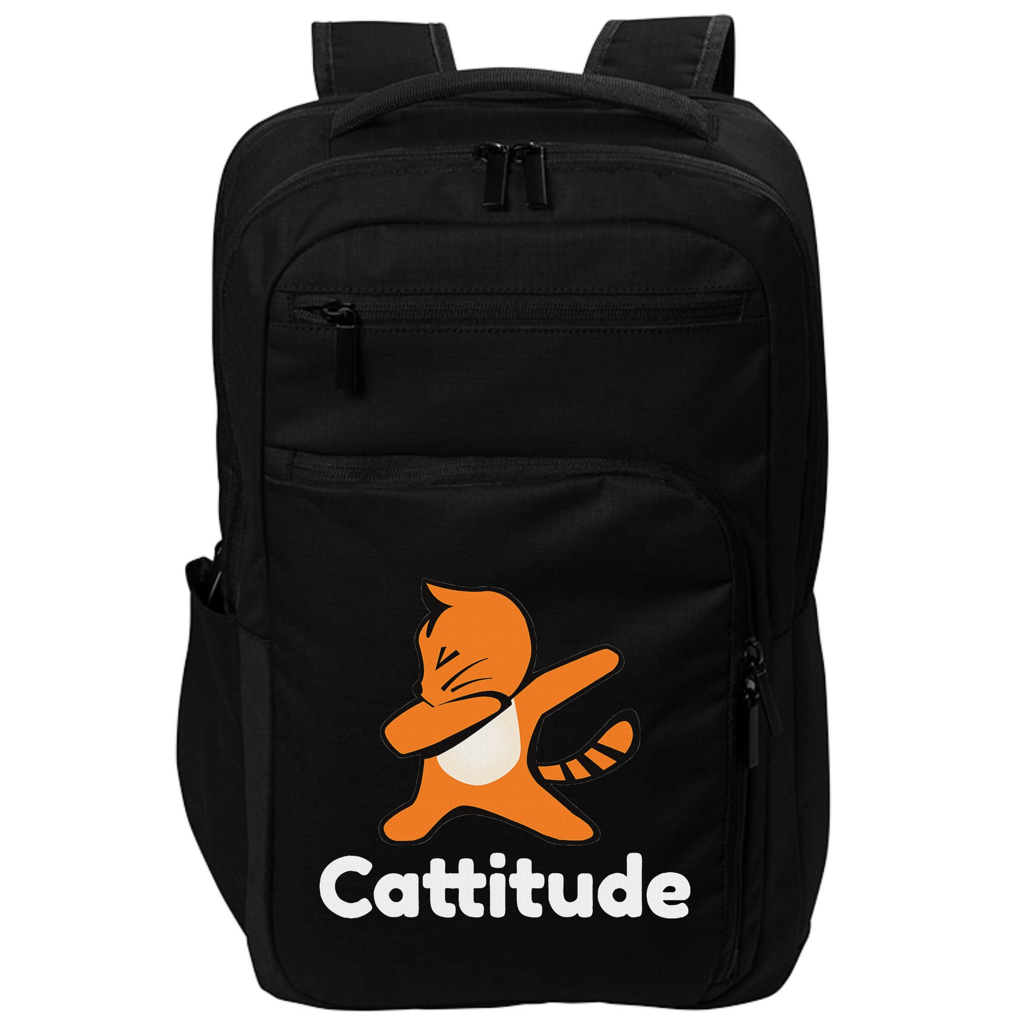 Dabbing Cat Cattitude Funny Attitude Dance Impact Tech Backpack