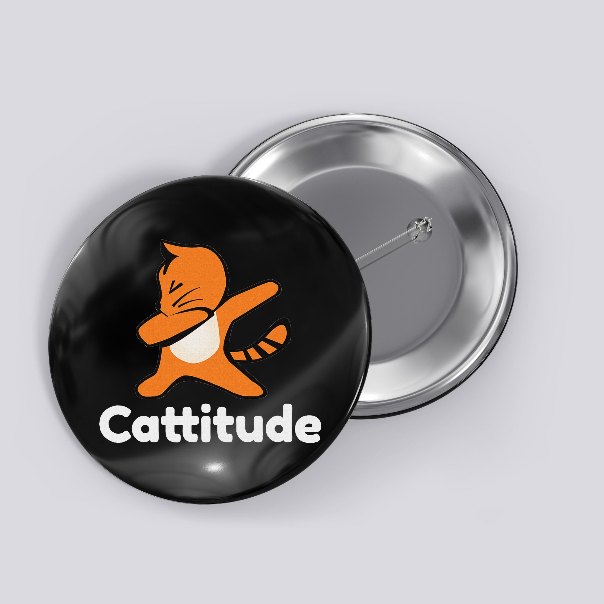 Dabbing Cat Cattitude Funny Attitude Dance Button
