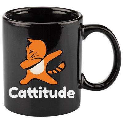 Dabbing Cat Cattitude Funny Attitude Dance 11oz C Handle Ceramic Mug