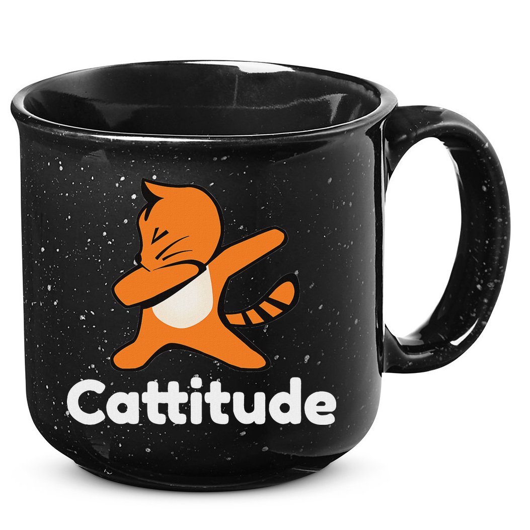 Dabbing Cat Cattitude Funny Attitude Dance 15oz Campfire Ceramic Mug