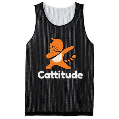 Dabbing Cat Cattitude Funny Attitude Dance Mesh Reversible Basketball Jersey Tank