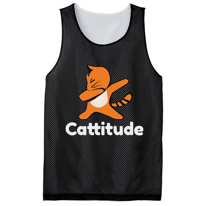 Dabbing Cat Cattitude Funny Attitude Dance Mesh Reversible Basketball Jersey Tank