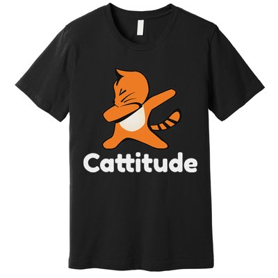 Dabbing Cat Cattitude Funny Attitude Dance Premium T-Shirt
