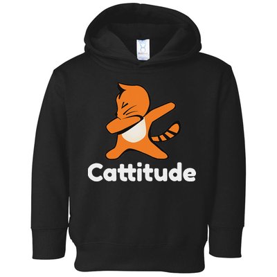 Dabbing Cat Cattitude Funny Attitude Dance Toddler Hoodie