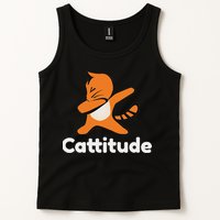 Dabbing Cat Cattitude Funny Attitude Dance Tank Top