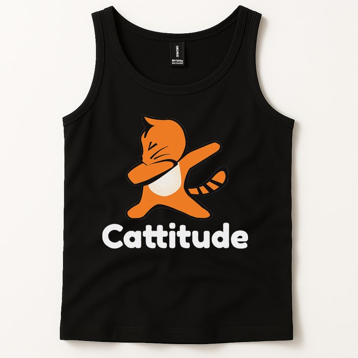 Dabbing Cat Cattitude Funny Attitude Dance Tank Top