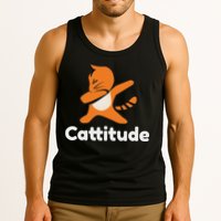 Dabbing Cat Cattitude Funny Attitude Dance Tank Top