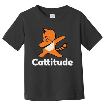 Dabbing Cat Cattitude Funny Attitude Dance Toddler T-Shirt