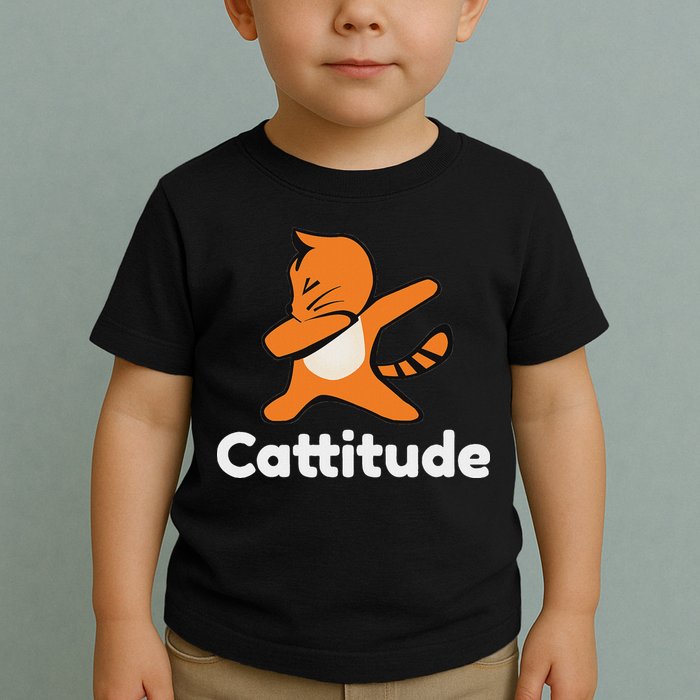 Dabbing Cat Cattitude Funny Attitude Dance Toddler T-Shirt