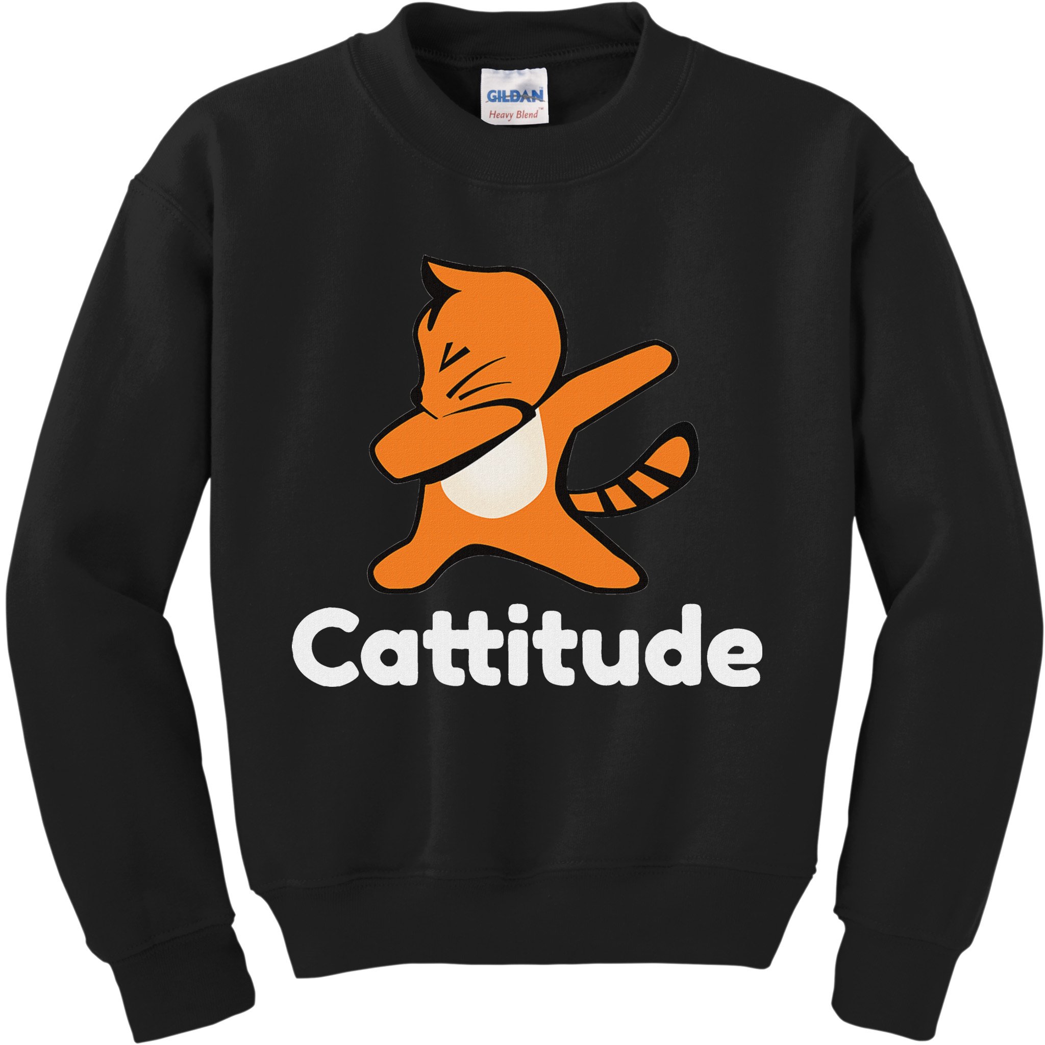 Dabbing Cat Cattitude Funny Attitude Dance Kids Sweatshirt