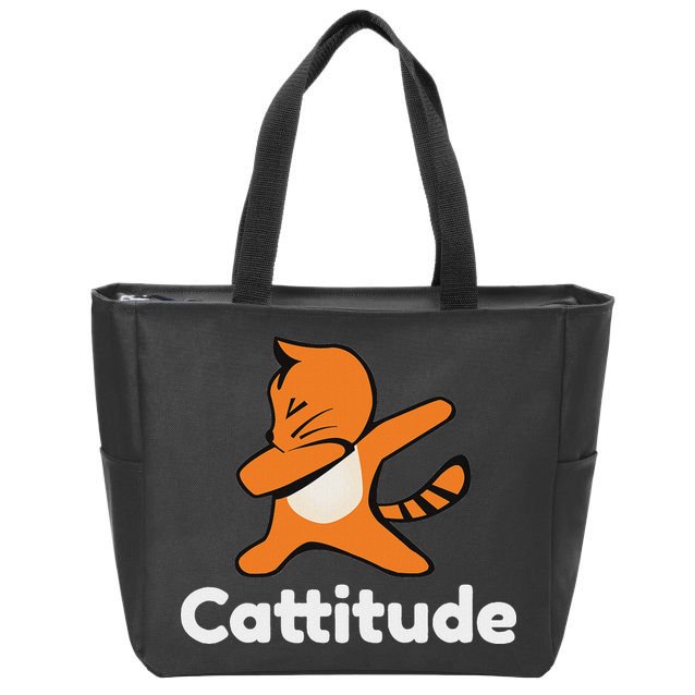 Dabbing Cat Cattitude Funny Attitude Dance Zip Tote Bag